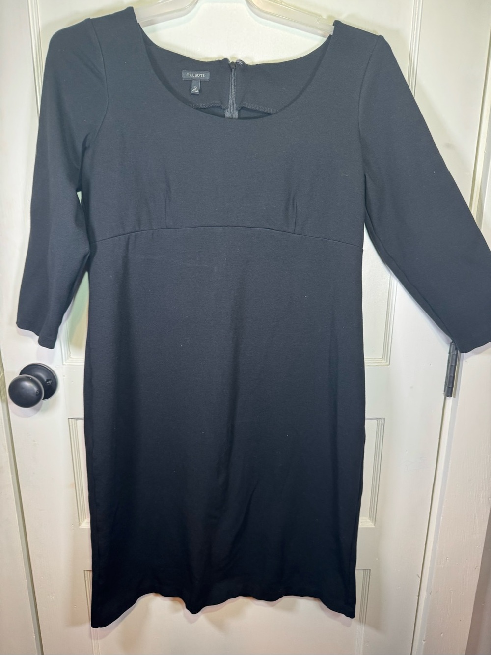 Talbots Black Scoop Neck Midi Dress